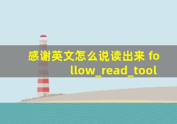 感谢英文怎么说读出来 follow_read_tool